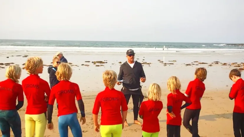 A Pro Surf Coaching surf lesson in the water